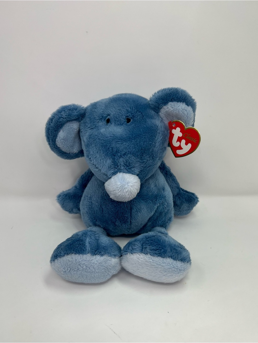 TY Classic Plush - Jazzy the Mouse 2005 (10.5 inch) - With Hang Tag Blue Vintage